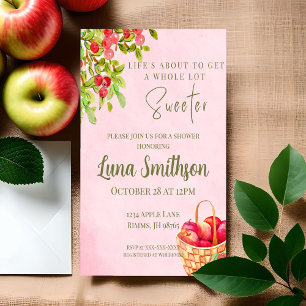 Rustic Apple Basket Shower Invitation – Red Apples