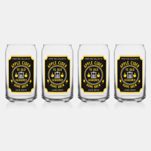 Rustic Apple Cider Personalized  Can Glass