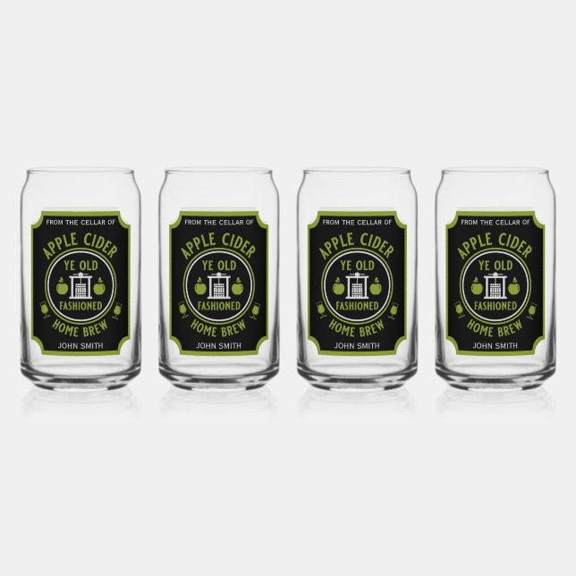 Rustic Apple Cider Personalized Drinks Can Glass (Front)