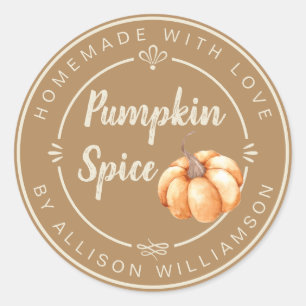 Rustic Apple Cinnamon Pumpkin Spice Homemade Classic Round Sticker