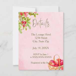 Rustic Apple Details Card – Red Apple Watercolor