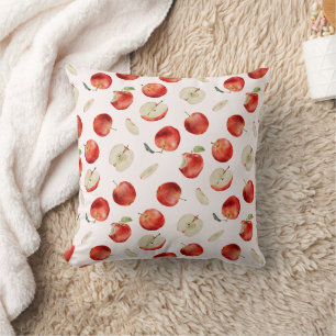 Rustic Apples Pattern Throw Pillow