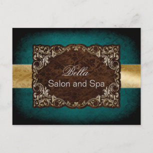 rustic aqua gold business ThankYou Cards
