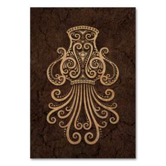 Rustic Aquarius Zodiac Sign on Stone Effect Table Number