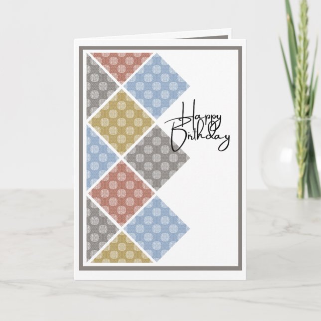 Rustic Arabesque Birthday Dusky Tones Card (Front)