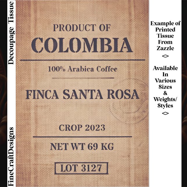 Rustic Arabica Coffee Packaging FC8 Decoupage Tissue Paper (Creator Uploaded)