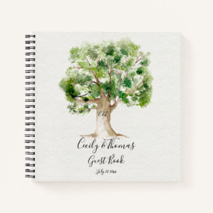 Rustic Arboretum Oak Tree Monogram Guest Book