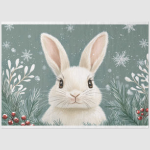 Rustic Arctic Rabbit Winter Illustration Decoupage Tissue Paper