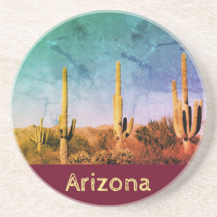 Rustic Arizona Saguaro Cactus Coaster