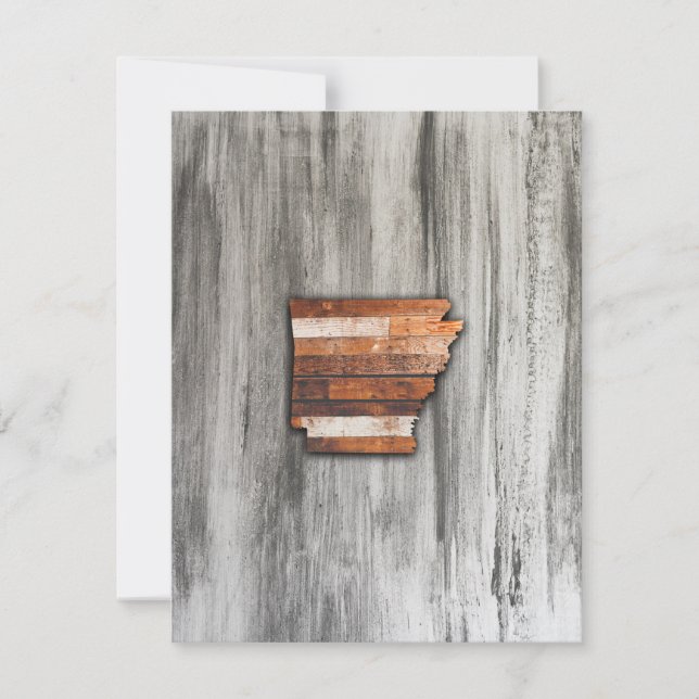 Rustic Arkansas Shape Thank You Card (Front)