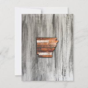 Rustic Arkansas Shape Thank You Card