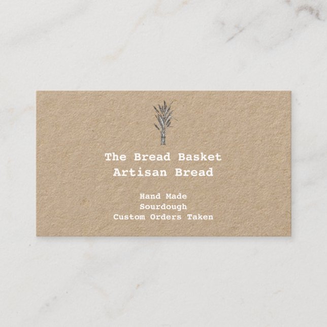 Rustic Artisan  Bakery | Bundle of Wheat Kraft Business Card (Front)