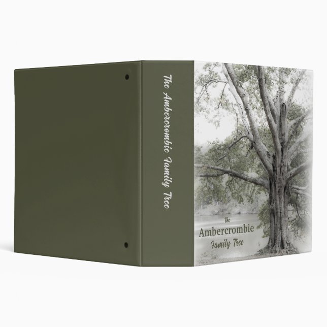 Rustic Artistic Oak Family Tree History 2 Inch Binder (Background)