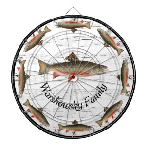  Rustic Aspen Bark Trout  Fisherman Lake House Dar Dartboard