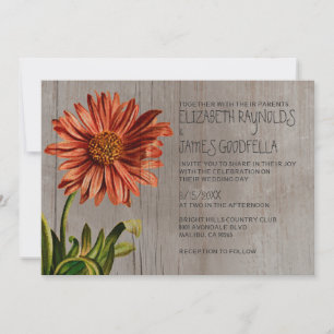 Rustic Aster Wedding Invitations
