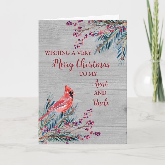 Rustic Aunt and Uncle Christmas Card (Front)