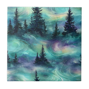 Rustic Aurora Forest Pattern Tile