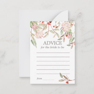 Rustic Australian Flowers Bride to be Advice Card