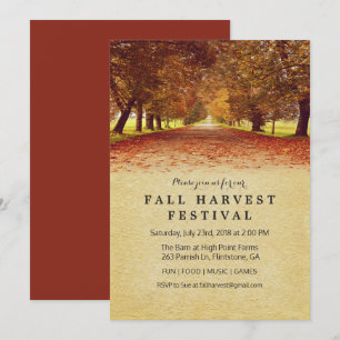 Rustic Automne Automne Harvest Festival Invitation