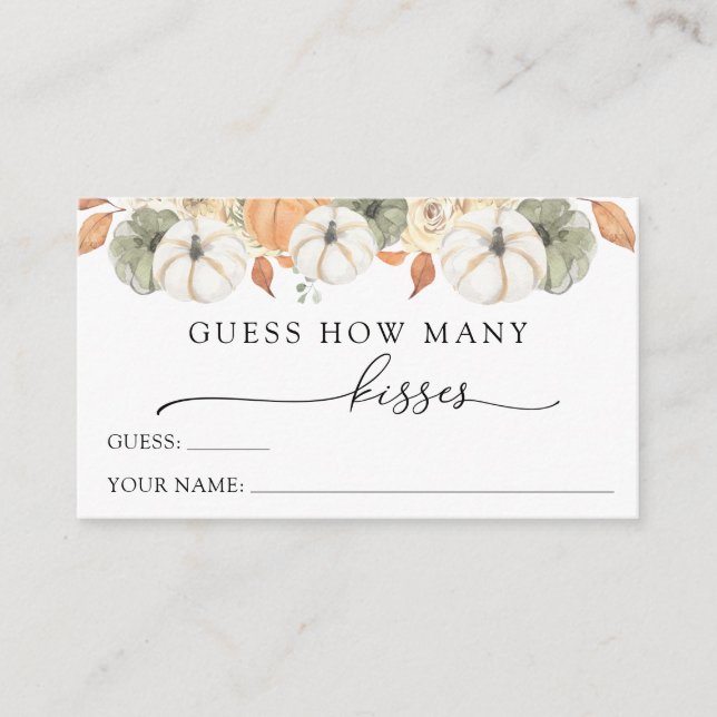 Rustic Automne Devine Combien De Baisers Carte Boî (Devant)