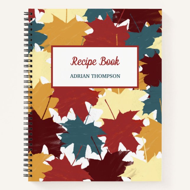Rustic Automne Feuilles Recette Livre de recettes (Devant)