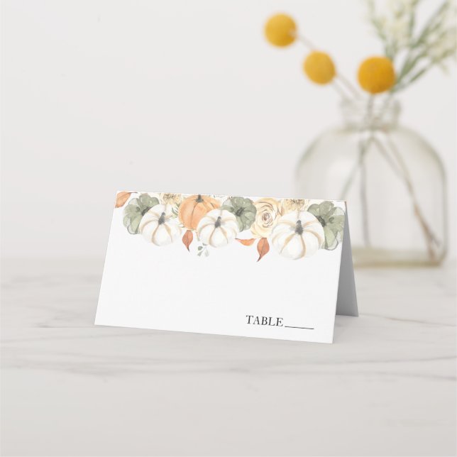 Rustic Automne Nom Plaque Cartes (Devant)