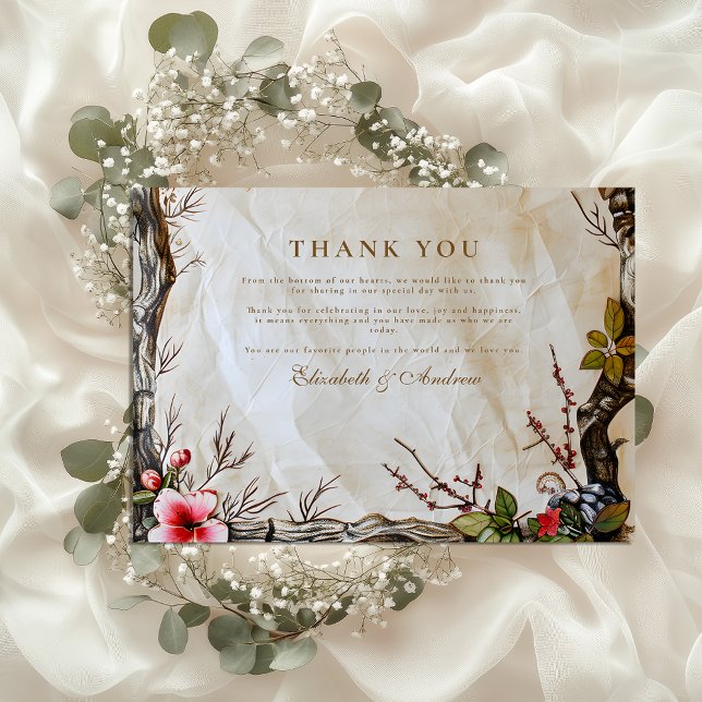 Rustic Autumn Berry Wedding Thank You Card (Creator Uploaded)