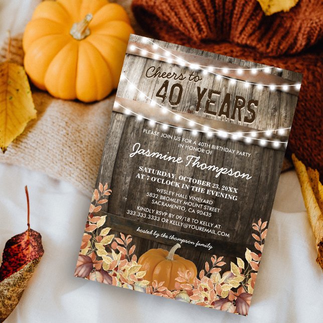 Rustic Autumn Birthday Party Invitation (Creator Uploaded)