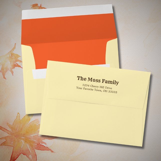 Rustic Autumn Colours Seasonal Return Address Envelope (Creator Uploaded)