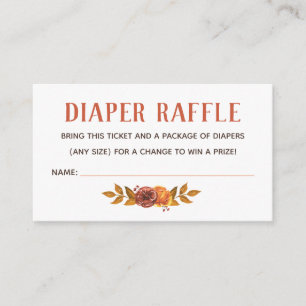 Rustic Autumn Diaper Raffle Tickets Enclosure Card