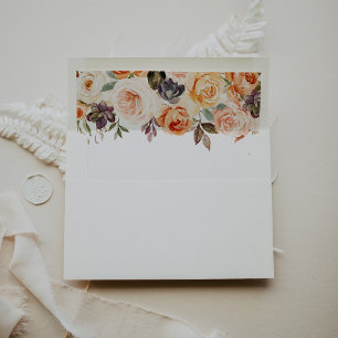 Rustic Autumn Elegant Floral Wedding Invitation Envelope