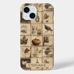 Rustic Autumn Ephemera Collage   Warm Earthy (2) iPhone 15 Case
