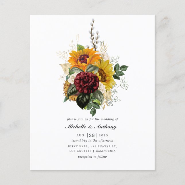 Rustic Autumn - Fall Floral Wedding Flyer (Front)