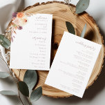 Rustic Autumn Fall Floral Wedding Program<br><div class="desc">Guide your guests through your special day with this elegant floral wedding program card. Featuring soft watercolor blooms in warm fall tones, modern calligraphy, and a clean minimalist layout, this program is the perfect blend of rustic charm and timeless style. Personalize with your names, wedding date, and custom ceremony details...</div>