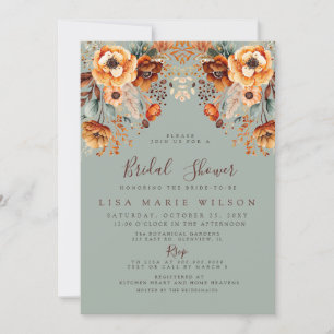 Rustic Autumn Fall Foliage Fall Bridal Shower Invitation