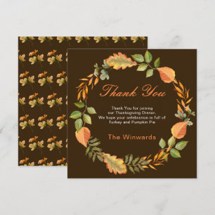 Rustic Autumn Fall Leaves Square Thanksgiving 