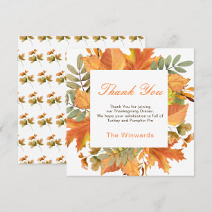 Rustic Autumn Fall Leaves Square Thanksgiving 