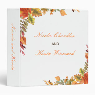 Rustic Autumn Fall Leaves Wedding Photo Album Binder
