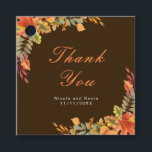 Rustic Autumn Fall Leaves Wedding Thank You Favour Tags<br><div class="desc">Pretty wedding favor tag with autumn fall leaves in orange,  yellow and green. Perfect for an autumn fall wedding. The words can be changed to suit your own details or requirements.</div>