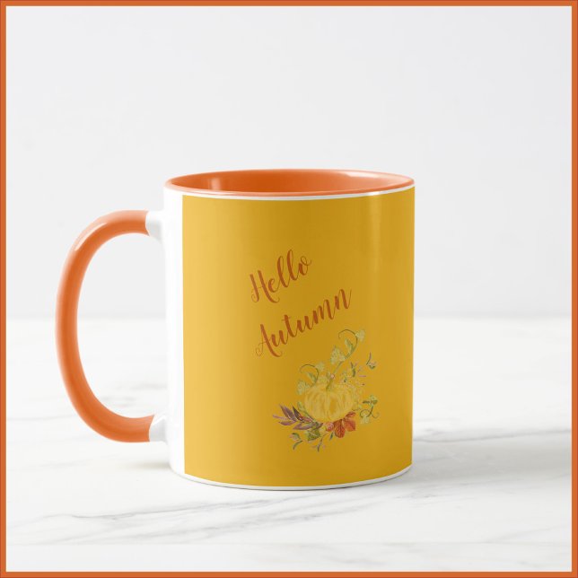 Rustic Autumn Fall Pumpkin Colour  Mug (Creator Uploaded)