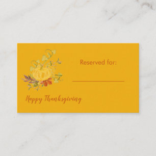 Rustic Autumn Fall Pumpkin Colour Thanksgiving  Place Card