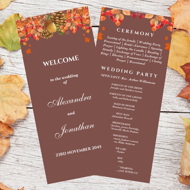 Rustic Autumn Fall Wedding Program (Creator Uploaded)