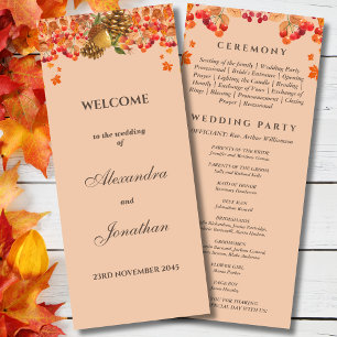 Rustic Autumn Fall Wedding Program