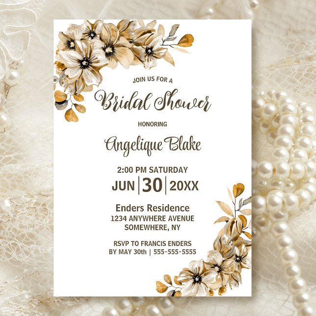 Rustic Autumn Floral Bridal Shower Invitation (Creator Uploaded)