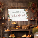 Rustic Autumn Floral | Bridal Shower Welcome Banner<br><div class="desc">Immerse your fall event in a tapestry of autumnal beauty with a colour palette featuring rich merlot, earthy rust, and delicate hints of chiffon. The deep burgundy, paired with the natural rust, infuse your celebration with a sense of coziness, while the soft touches of very light pink add a touch...</div>