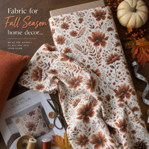 Rustic Autumn Floral Bronze Botanical Fall Sewing  Fabric