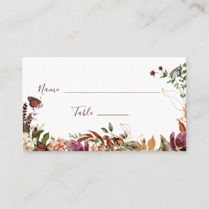 Rustic Autumn Floral Wedding Place Card