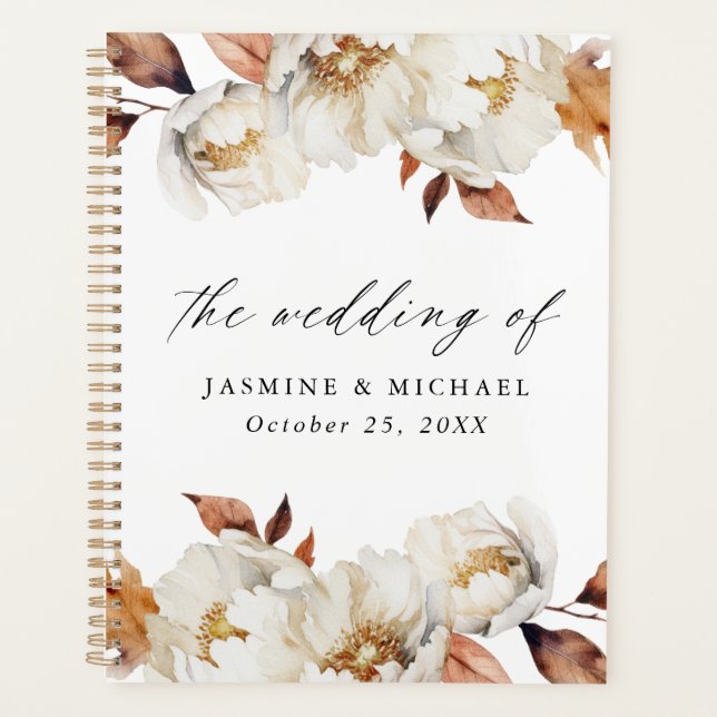 Rustic Autumn Floral Wedding Planner (Front)