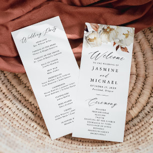 Rustic Autumn Floral Wedding Program