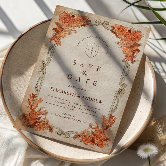 Rustic Autumn Floral Wedding Save The Date (Creator Uploaded)